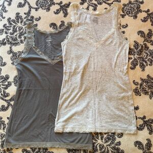 Old Navy Lace-Trim Camisoles in Gray and Charcoal
